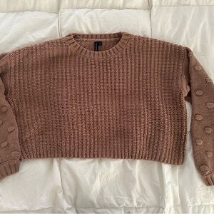 Moon & Madison Textured Knit Sweater in Warm Brown